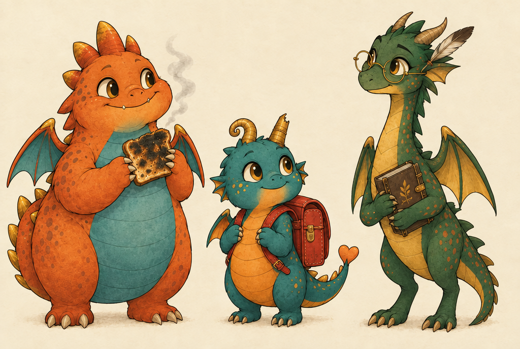 Nugget, Toastie and Runey, the Hoard Crew